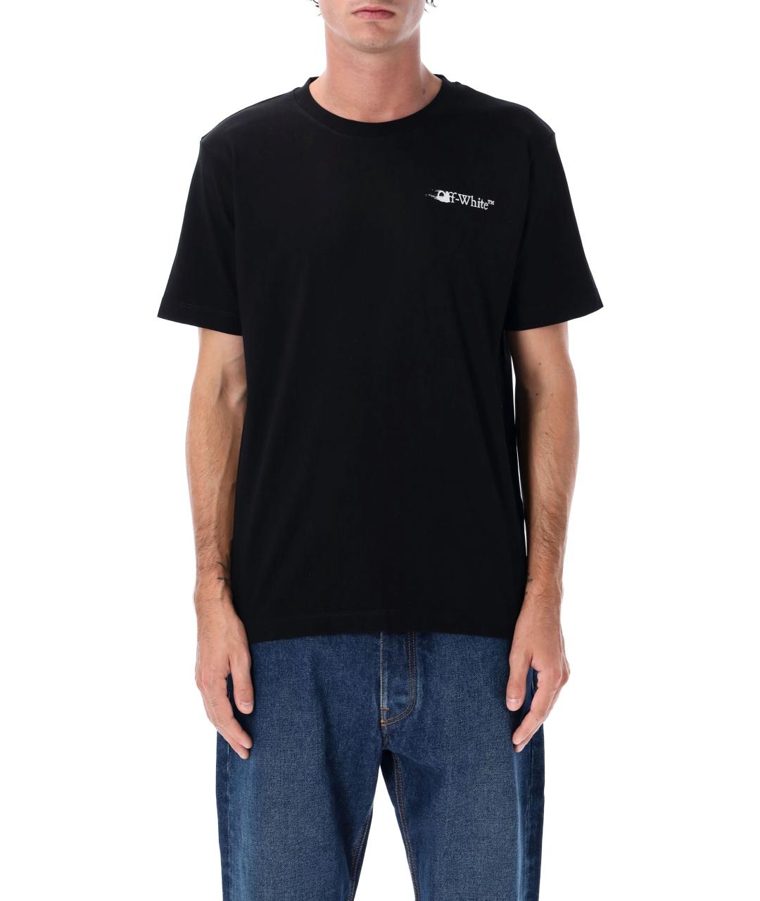 OFF-WHITE Черная хлопковая футболка, фото 2