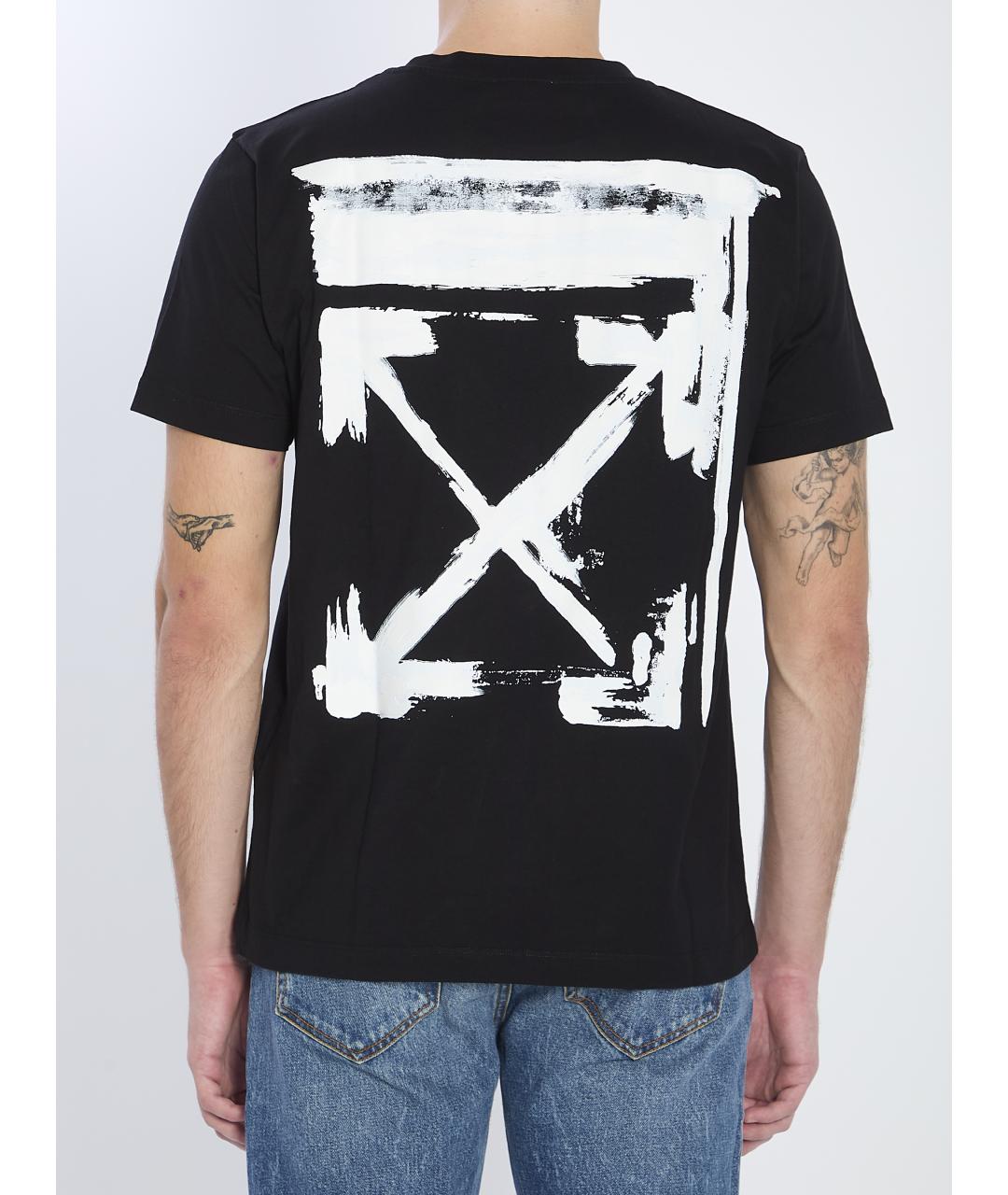 OFF-WHITE Черная хлопковая футболка, фото 5