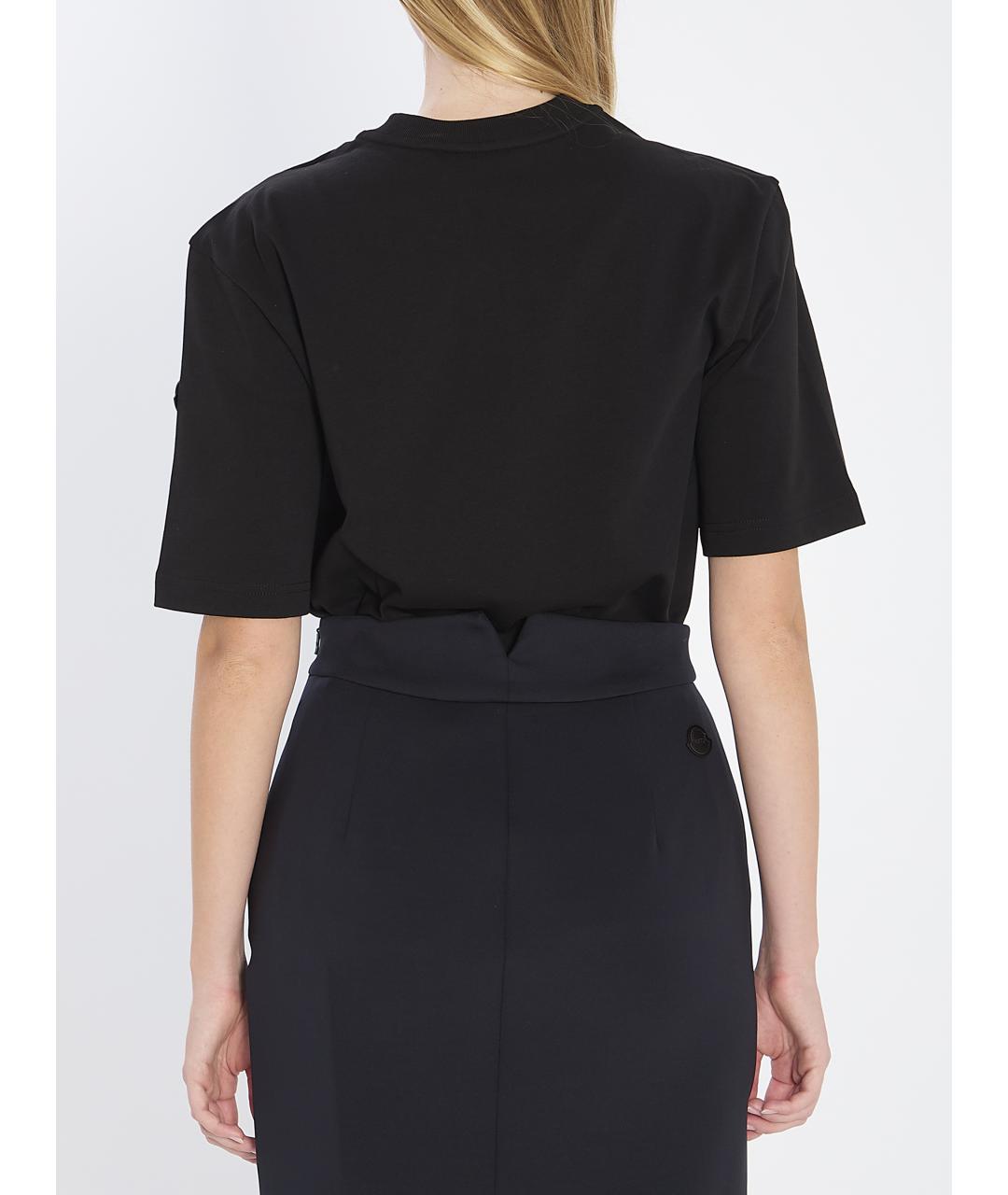 MONCLER Черная хлопковая футболка, фото 5