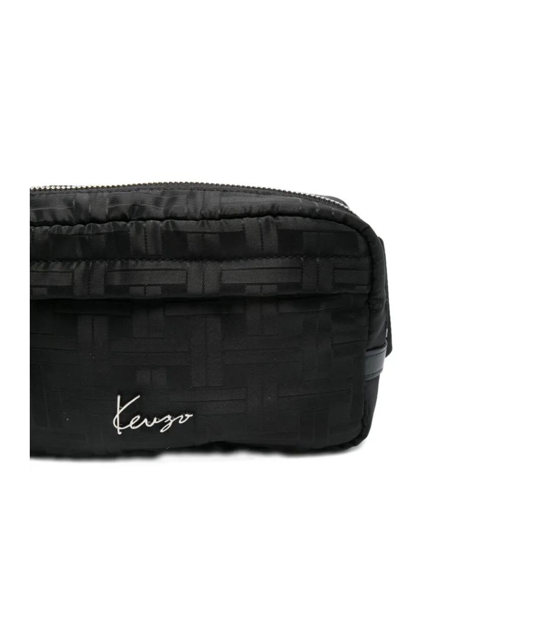 KENZO Черная тканевая поясная сумка, фото 4