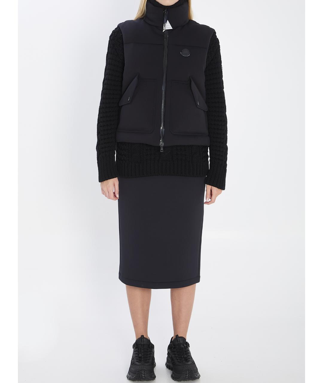 MONCLER Черный полиамидовый жилет, фото 6