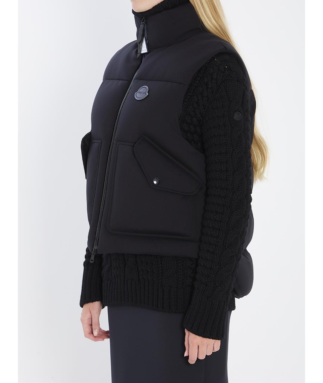 MONCLER Черный полиамидовый жилет, фото 3