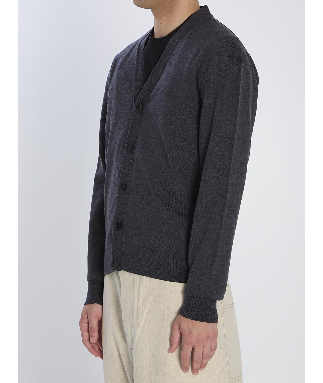 JACQUEMUS Серый шерстяной кардиган, фото 3