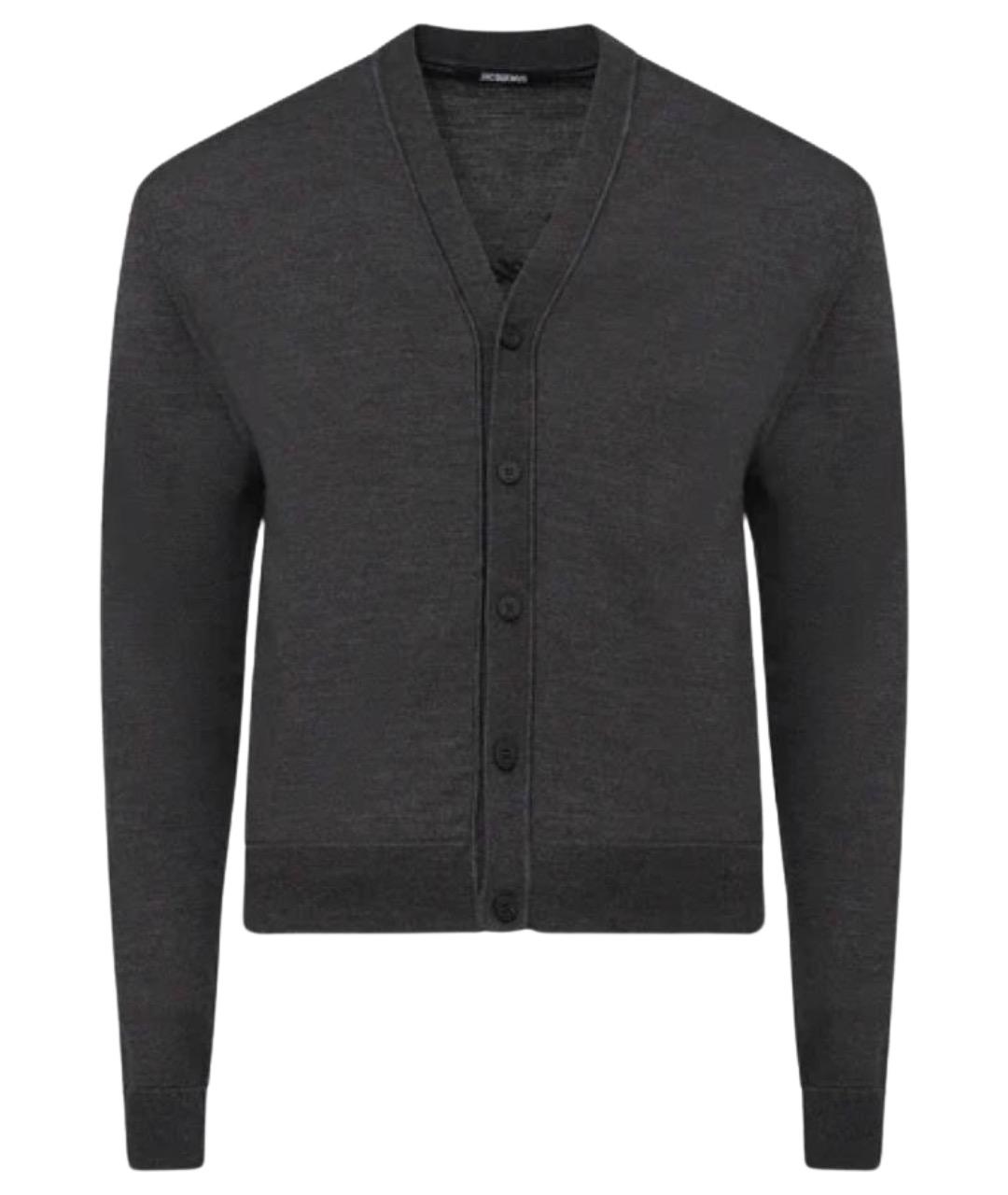 JACQUEMUS Серый шерстяной кардиган, фото 1