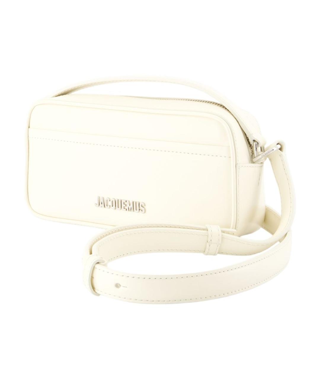 JACQUEMUS Белая тканевая сумка через плечо, фото 2