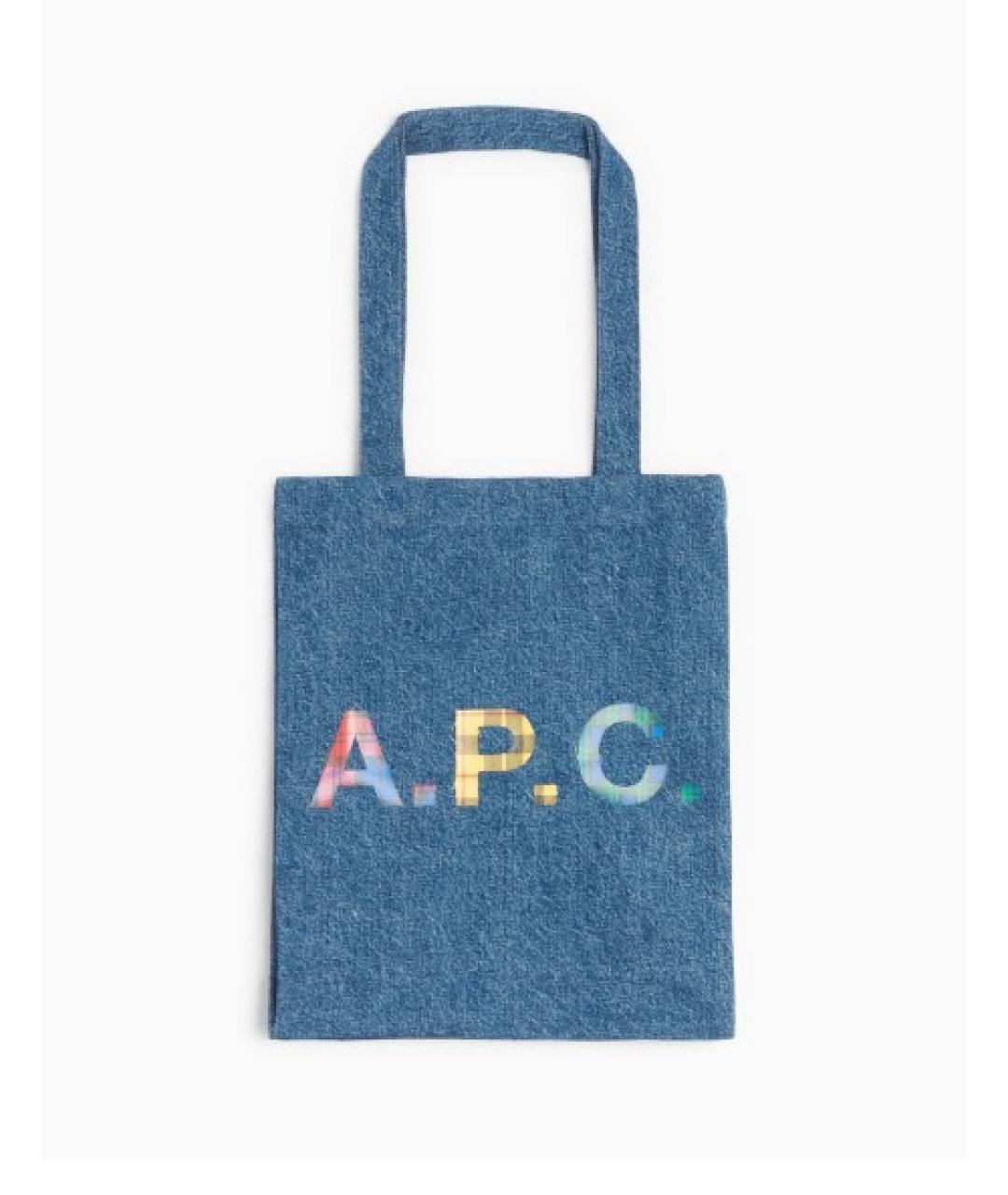 A.P.C. Синяя хлопковая сумка тоут, фото 1