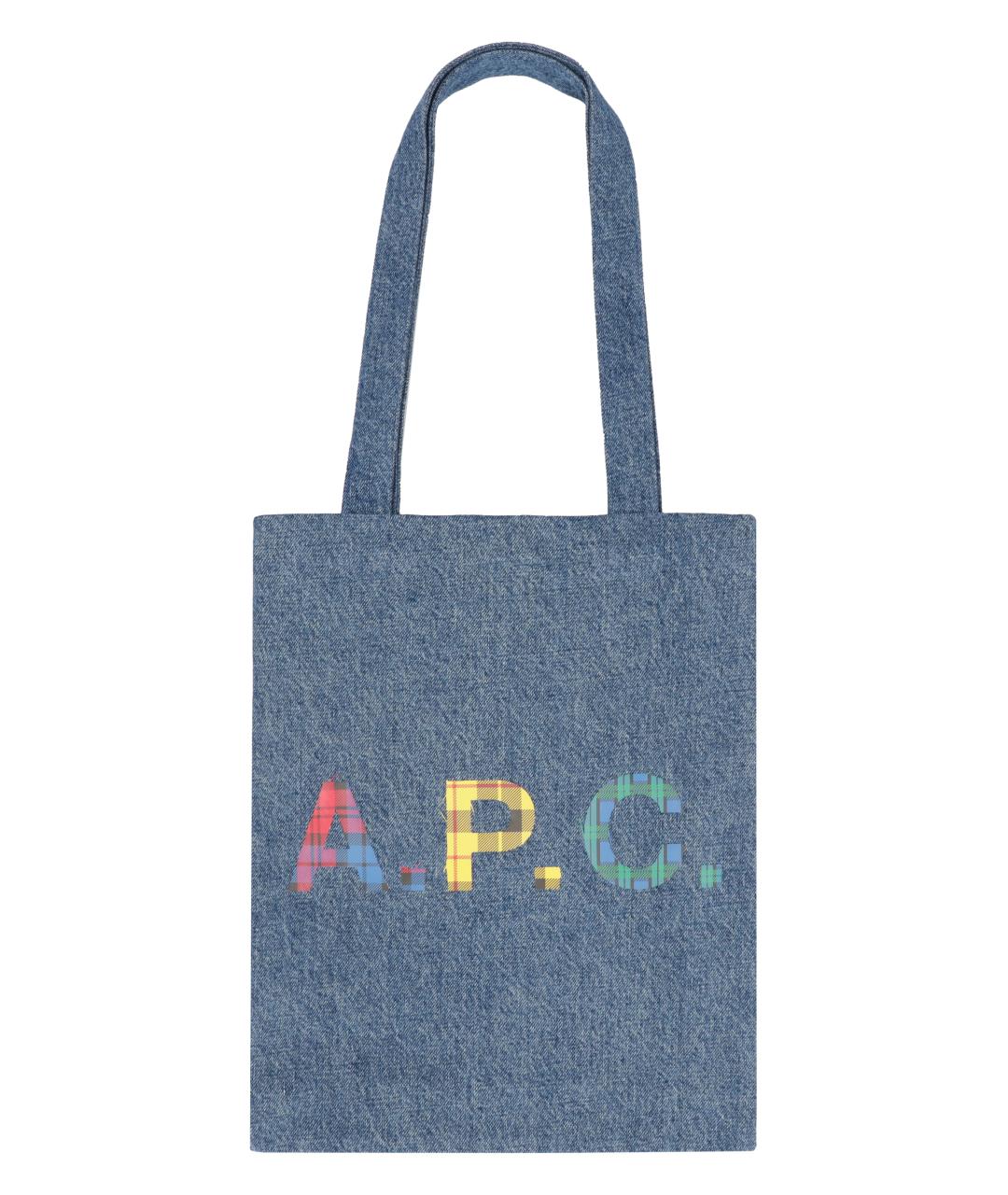 A.P.C. Синяя хлопковая сумка тоут, фото 2