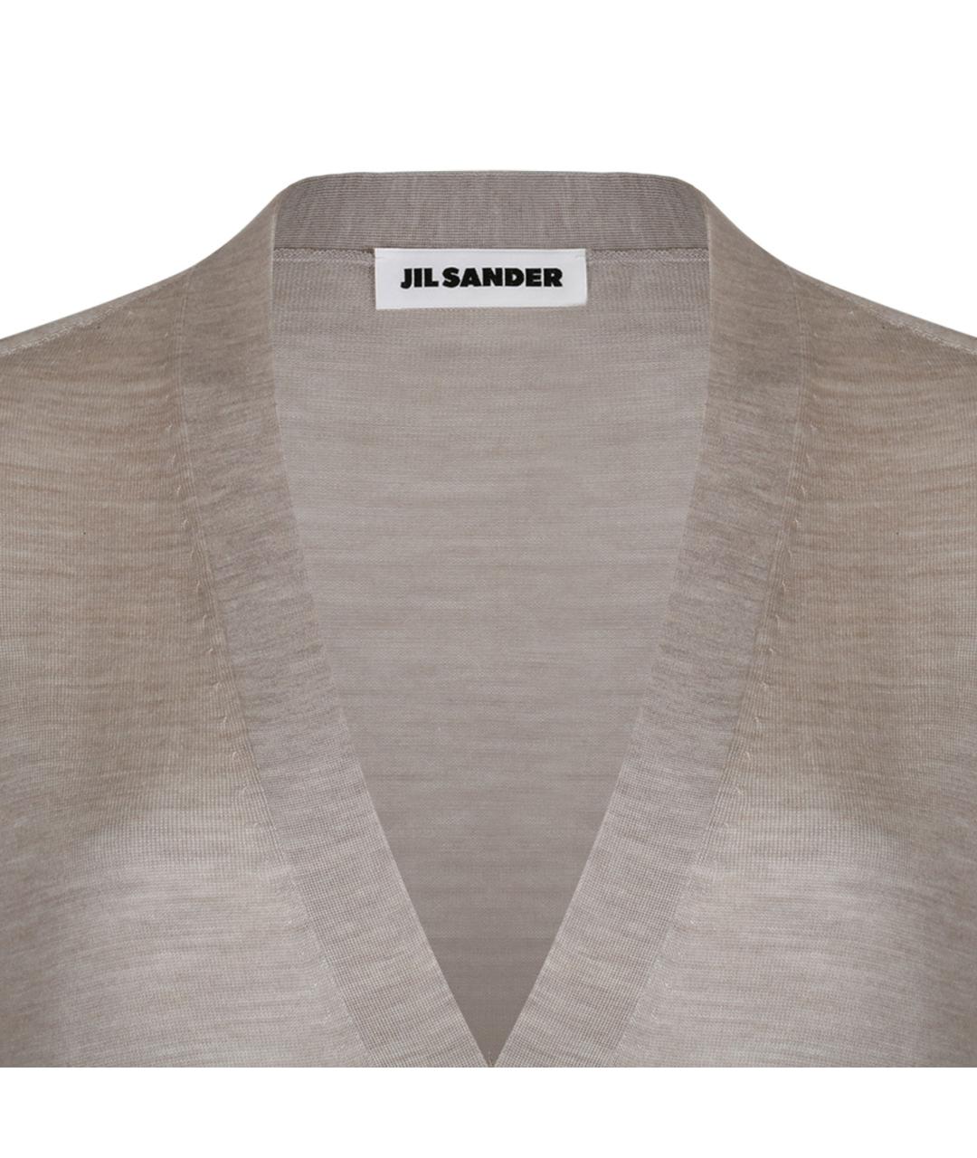 JIL SANDER Серый кашемировый кардиган, фото 3