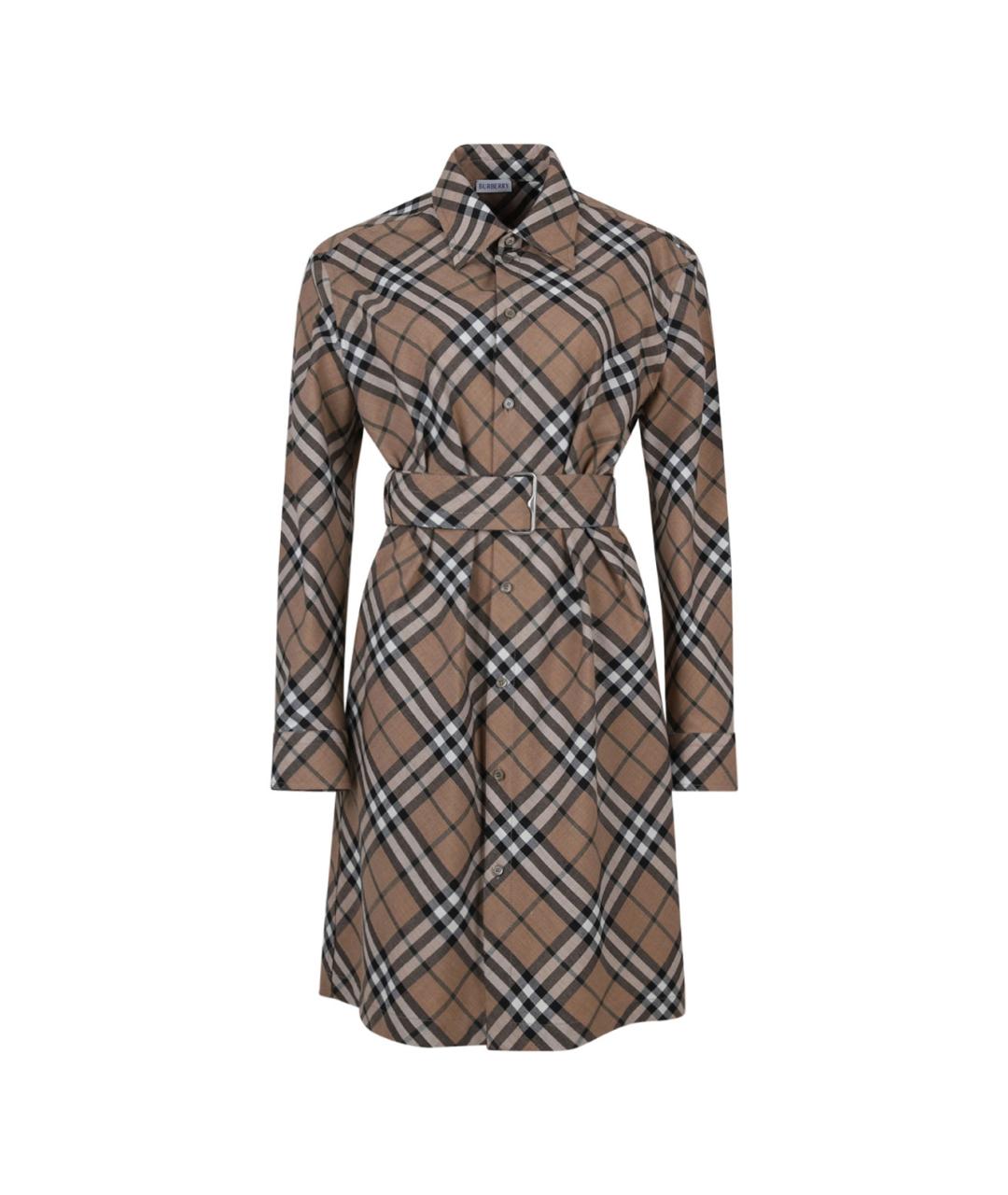 BURBERRY Мульти шерстяное повседневное платье, фото 1