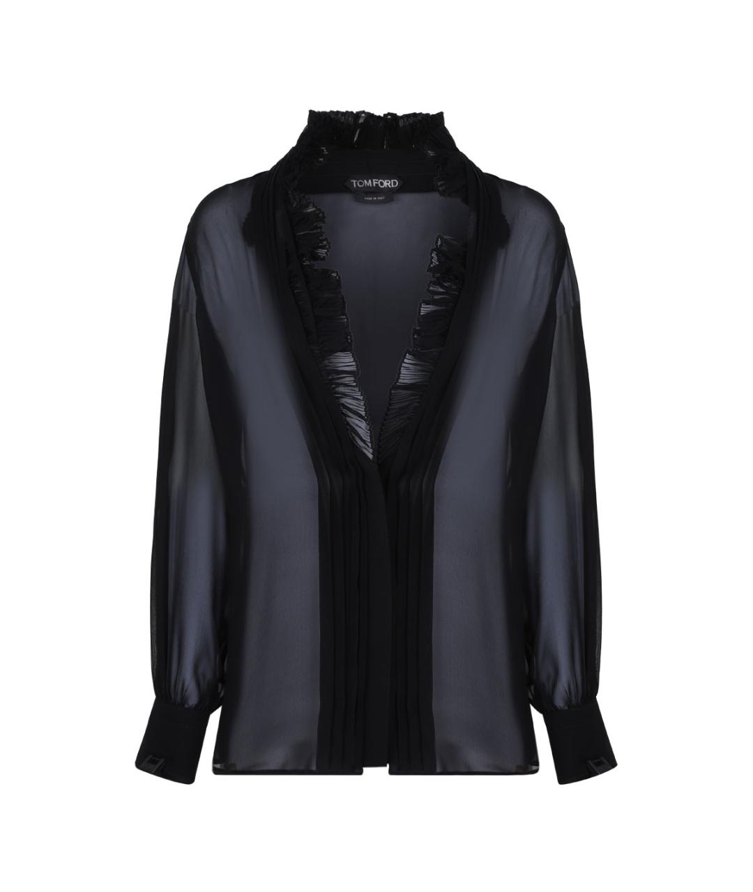 TOM FORD Черная шелковая рубашка, фото 1