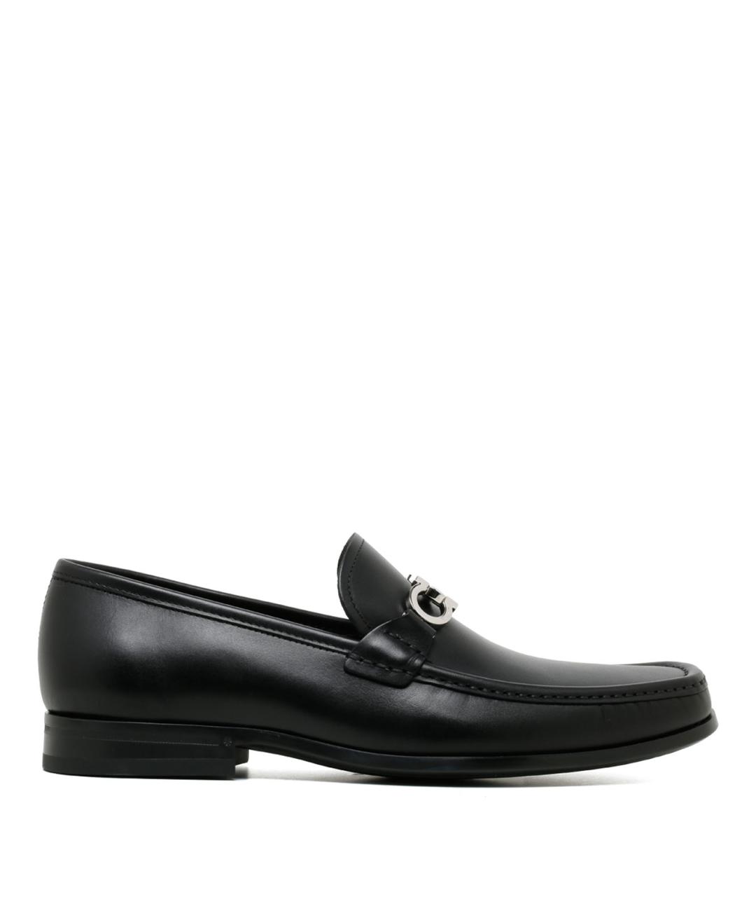 FERRAGAMO Черные кожаные лоферы, фото 1