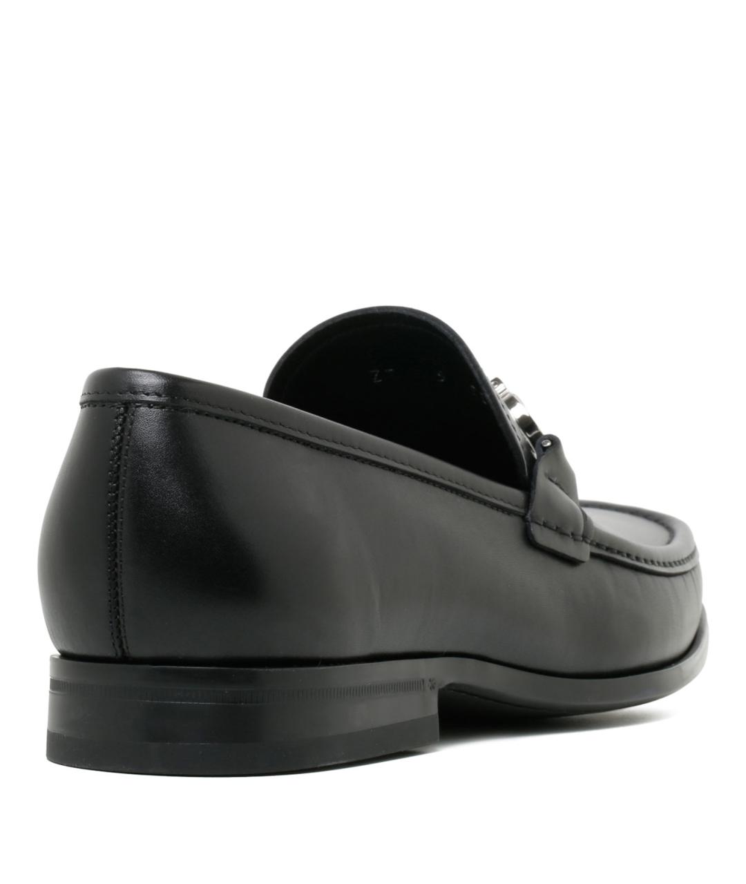 FERRAGAMO Черные кожаные лоферы, фото 3