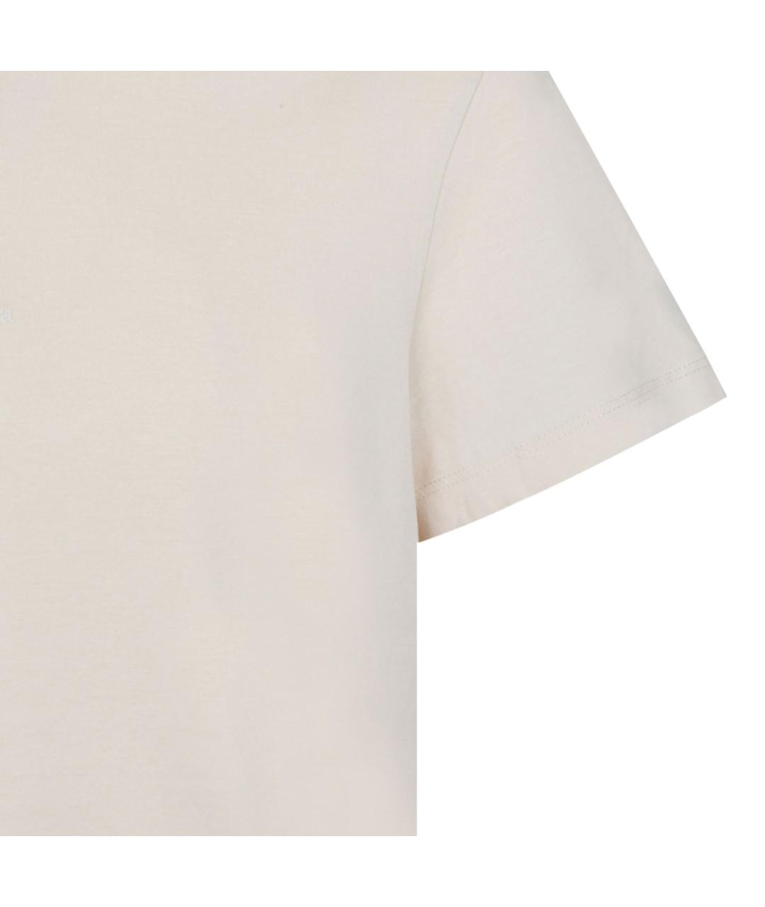 MAISON MARGIELA Бежевая хлопковая футболка, фото 4