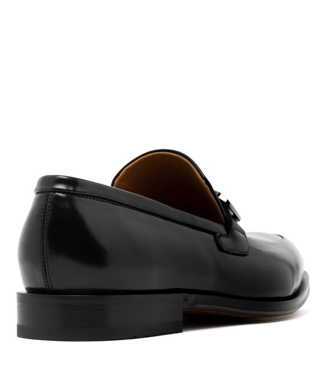 FERRAGAMO Черные кожаные лоферы, фото 3