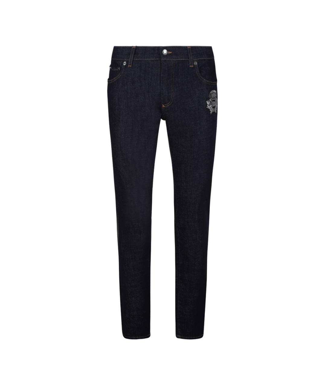 DOLCE&GABBANA Синие хлопко-эластановые джинсы скинни, фото 1