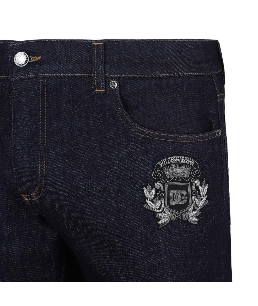 DOLCE&GABBANA Синие хлопко-эластановые джинсы скинни, фото 4