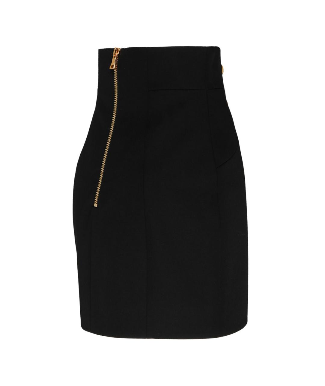 BALMAIN Черная шерстяная юбка мини, фото 3