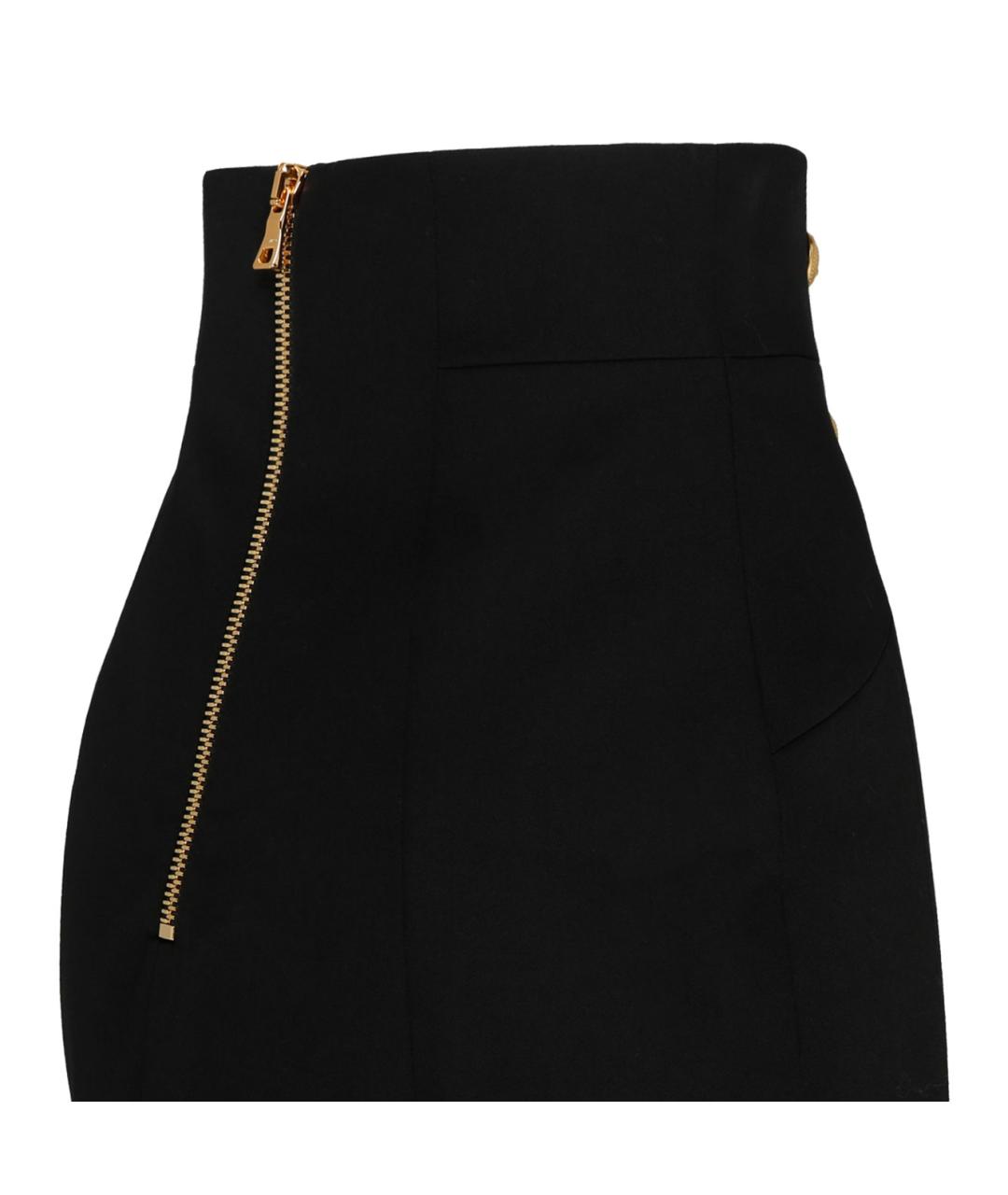 BALMAIN Черная шерстяная юбка мини, фото 4