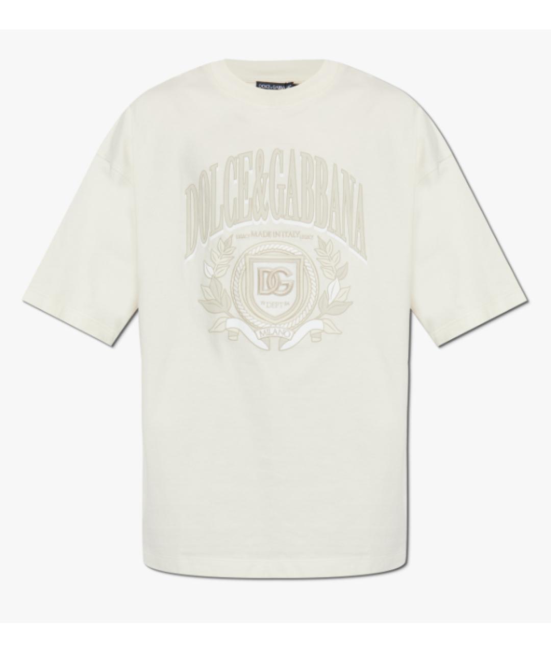 DOLCE&GABBANA Белая хлопковая футболка, фото 5