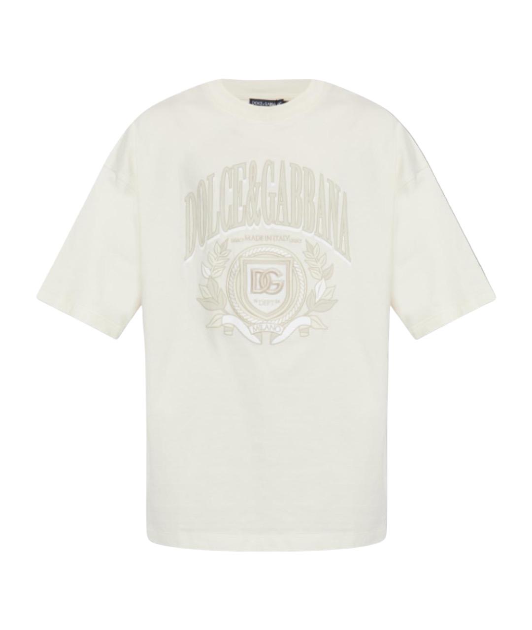 DOLCE&GABBANA Белая хлопковая футболка, фото 1