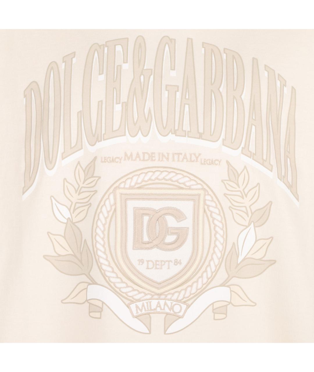 DOLCE&GABBANA Белая хлопковая футболка, фото 4