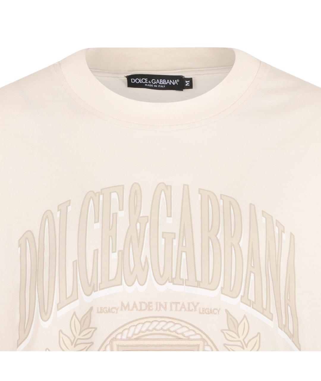 DOLCE&GABBANA Белая хлопковая футболка, фото 3