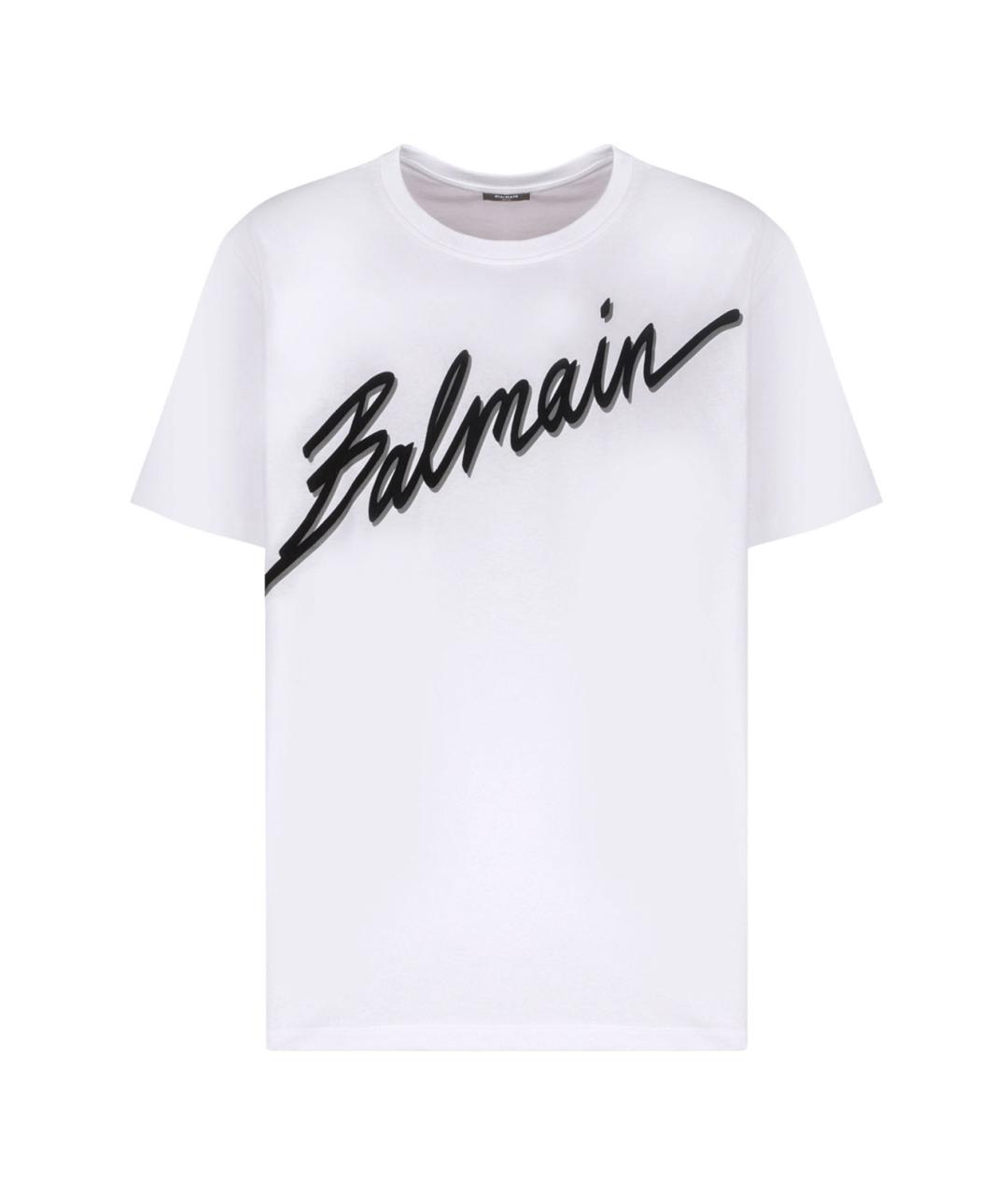 BALMAIN Белая хлопковая футболка, фото 1