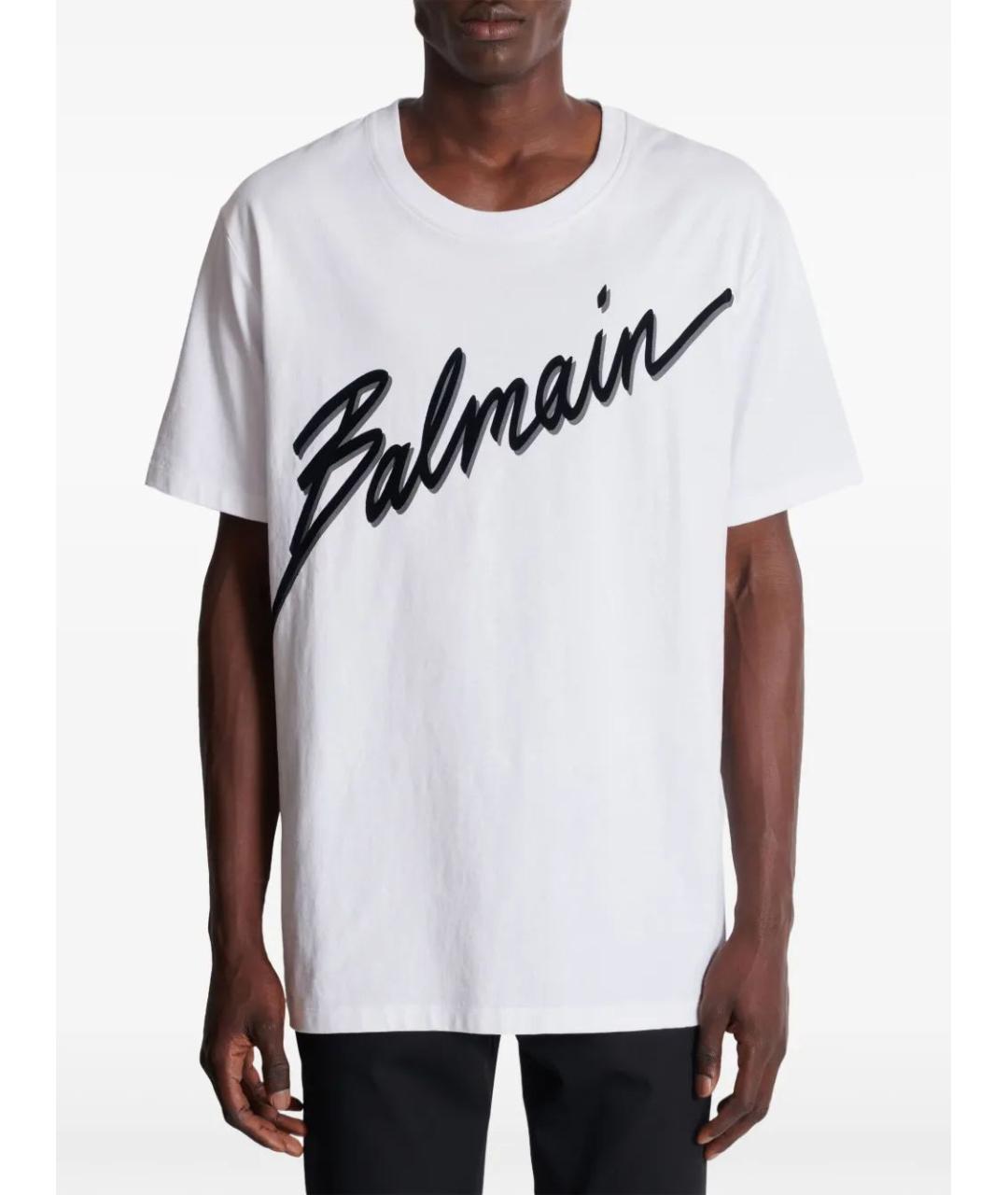 BALMAIN Белая хлопковая футболка, фото 5