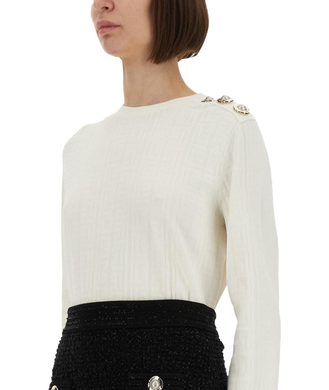 BALMAIN Белый вискозный джемпер / свитер, фото 5