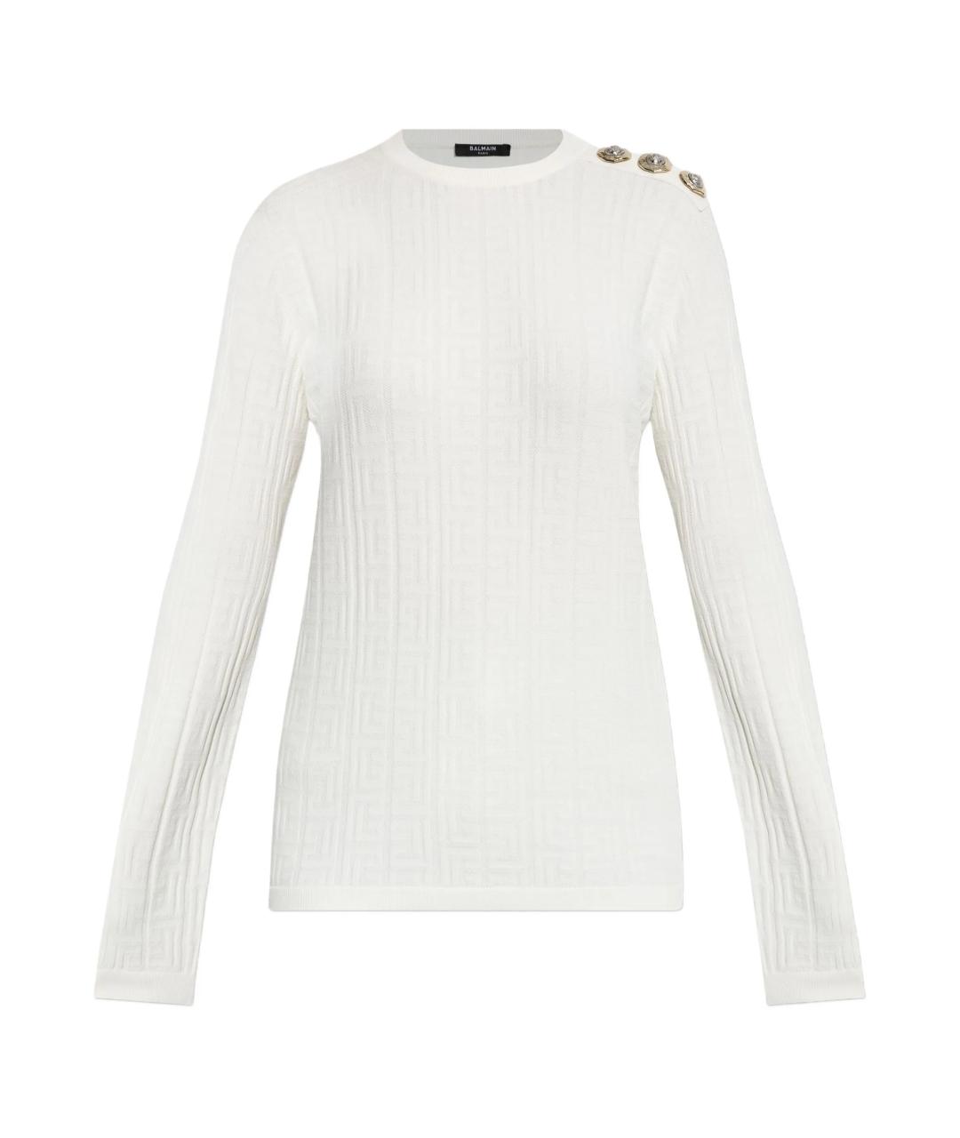 BALMAIN Белый вискозный джемпер / свитер, фото 1