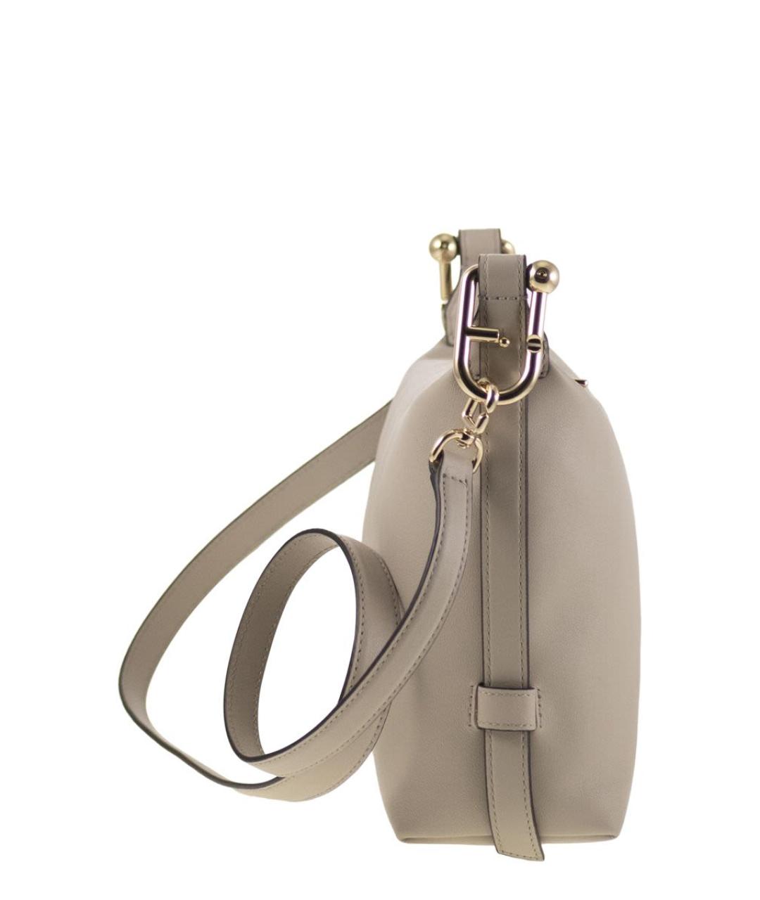 FURLA Бежевая кожаная сумка через плечо, фото 3