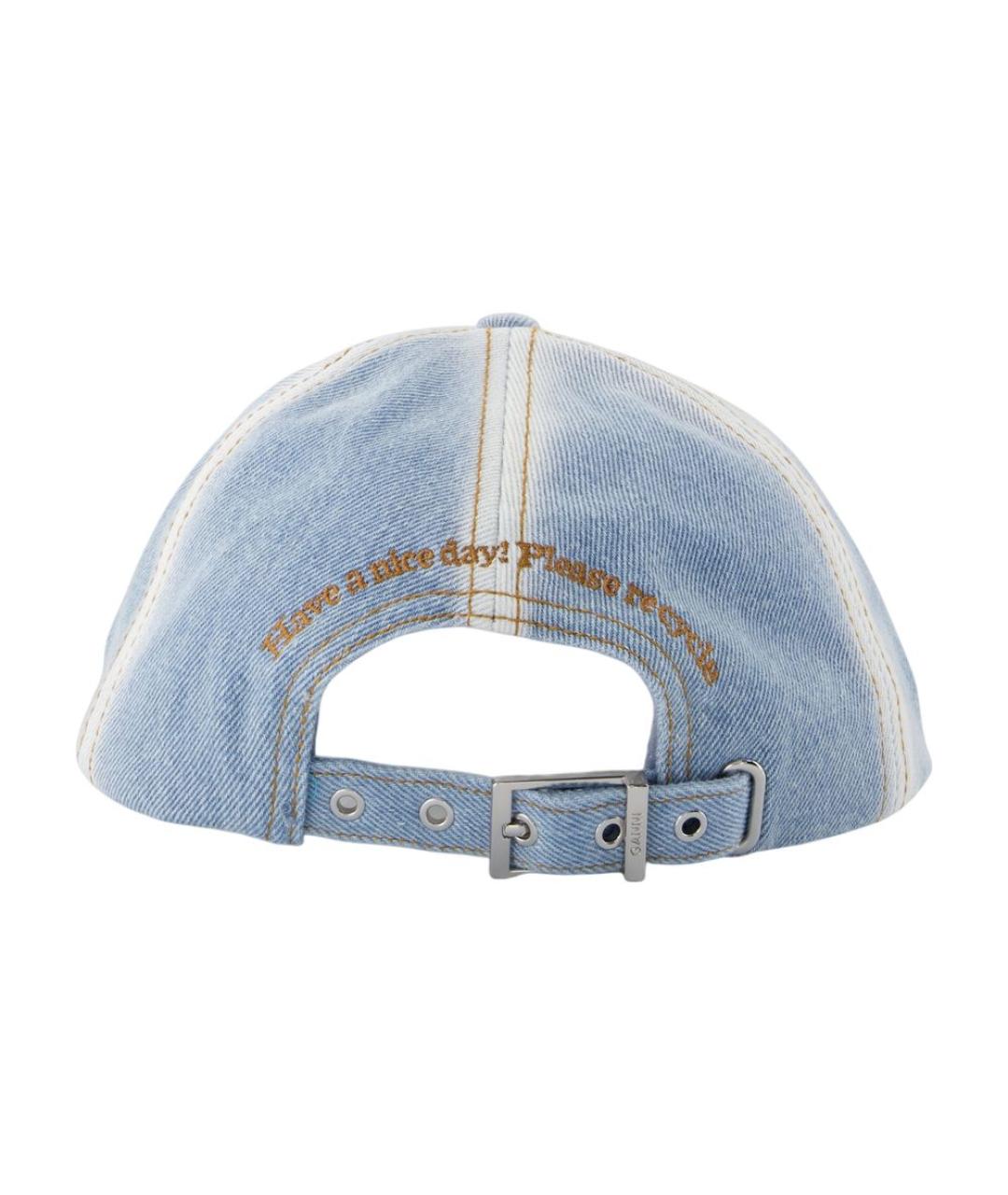 GANNI Голубая хлопковая кепка, фото 2