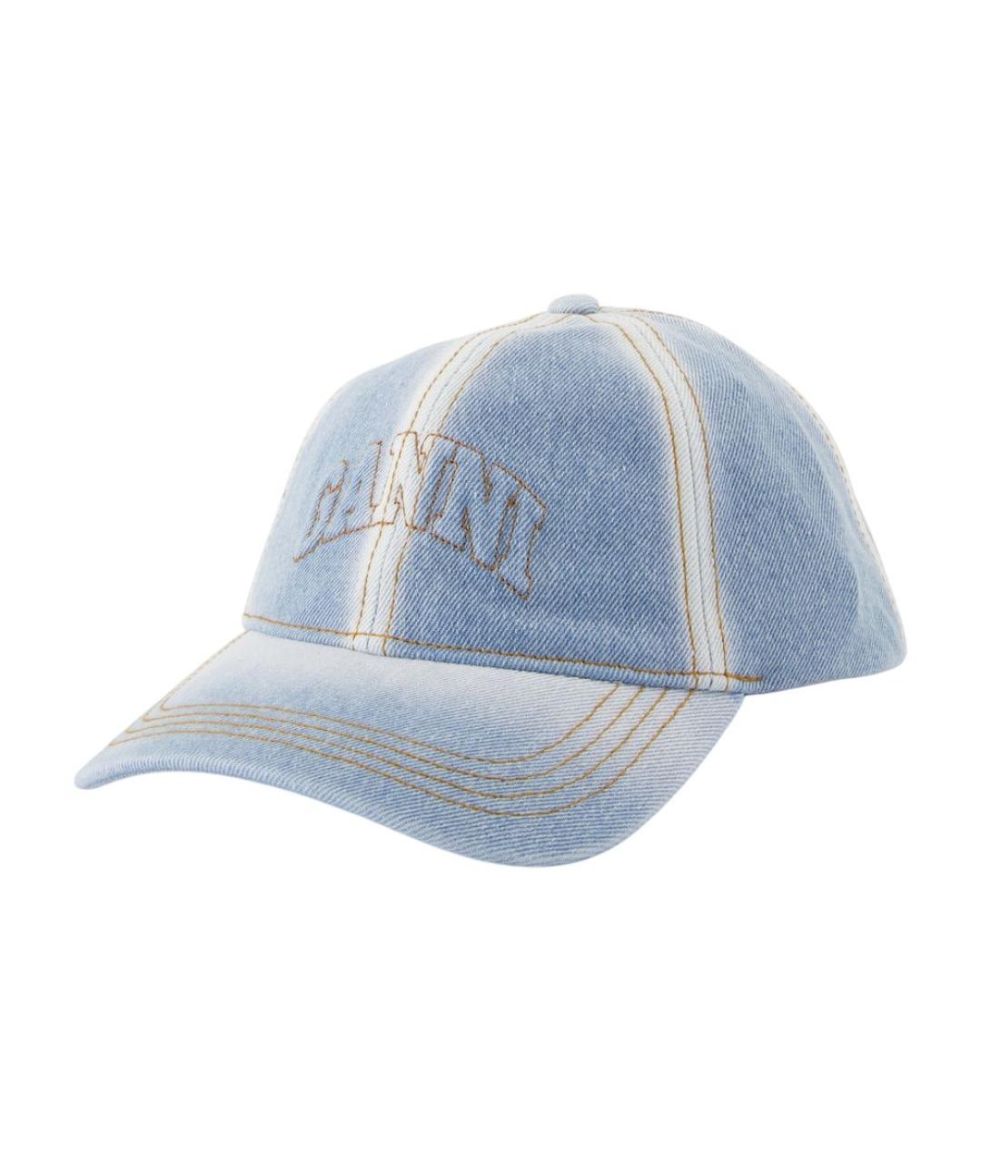 GANNI Голубая хлопковая кепка, фото 1