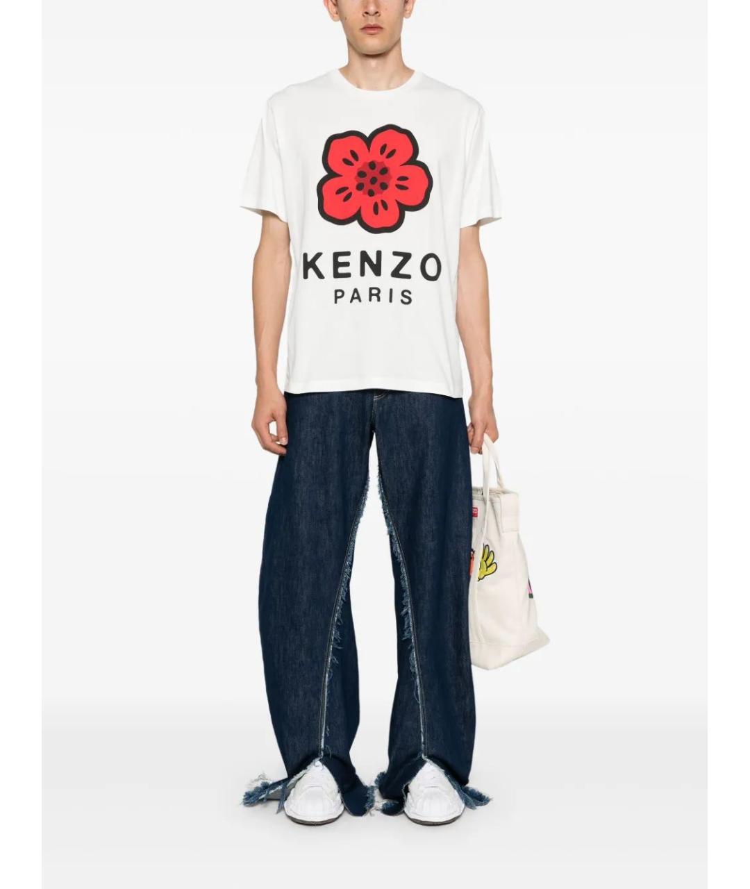 KENZO Белая хлопковая футболка, фото 2