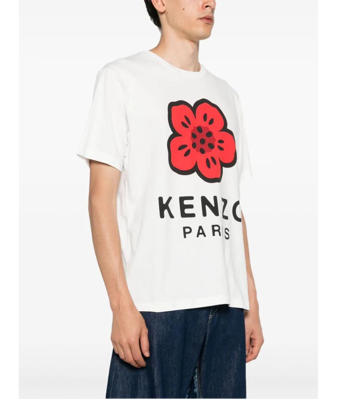 KENZO Белая хлопковая футболка, фото 3