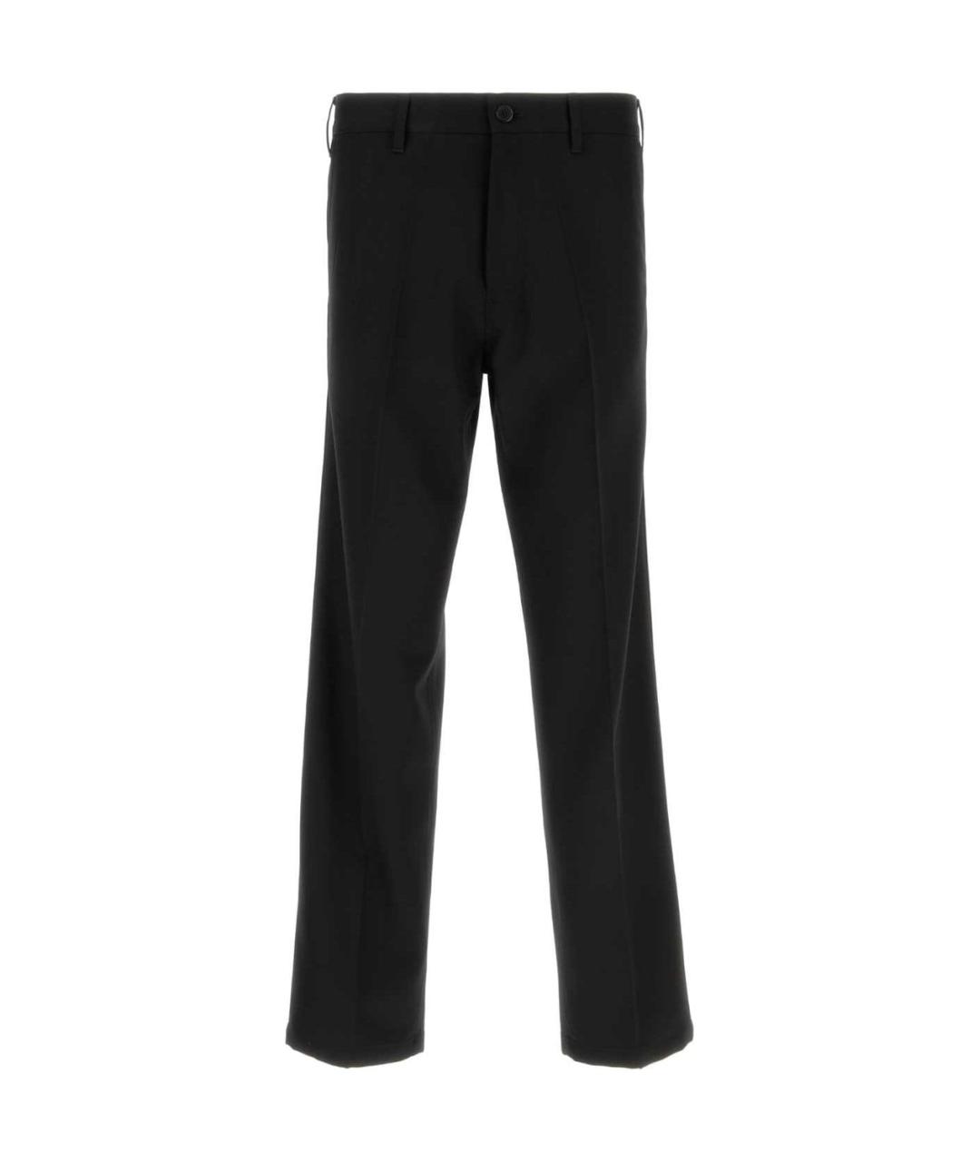 PRADA Черные шерстяные повседневные брюки, фото 1