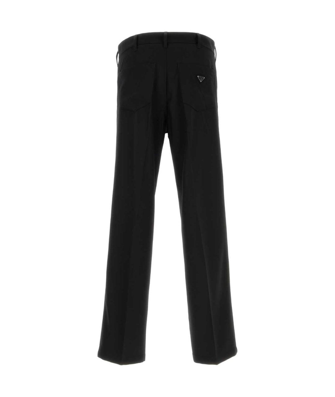 PRADA Черные шерстяные повседневные брюки, фото 2