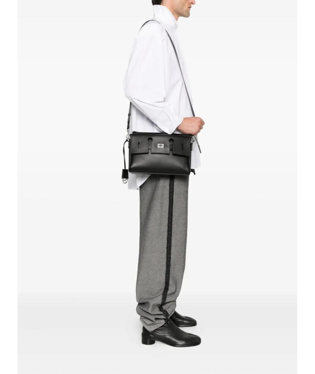 BALENCIAGA Черная кожаная сумка на плечо, фото 2