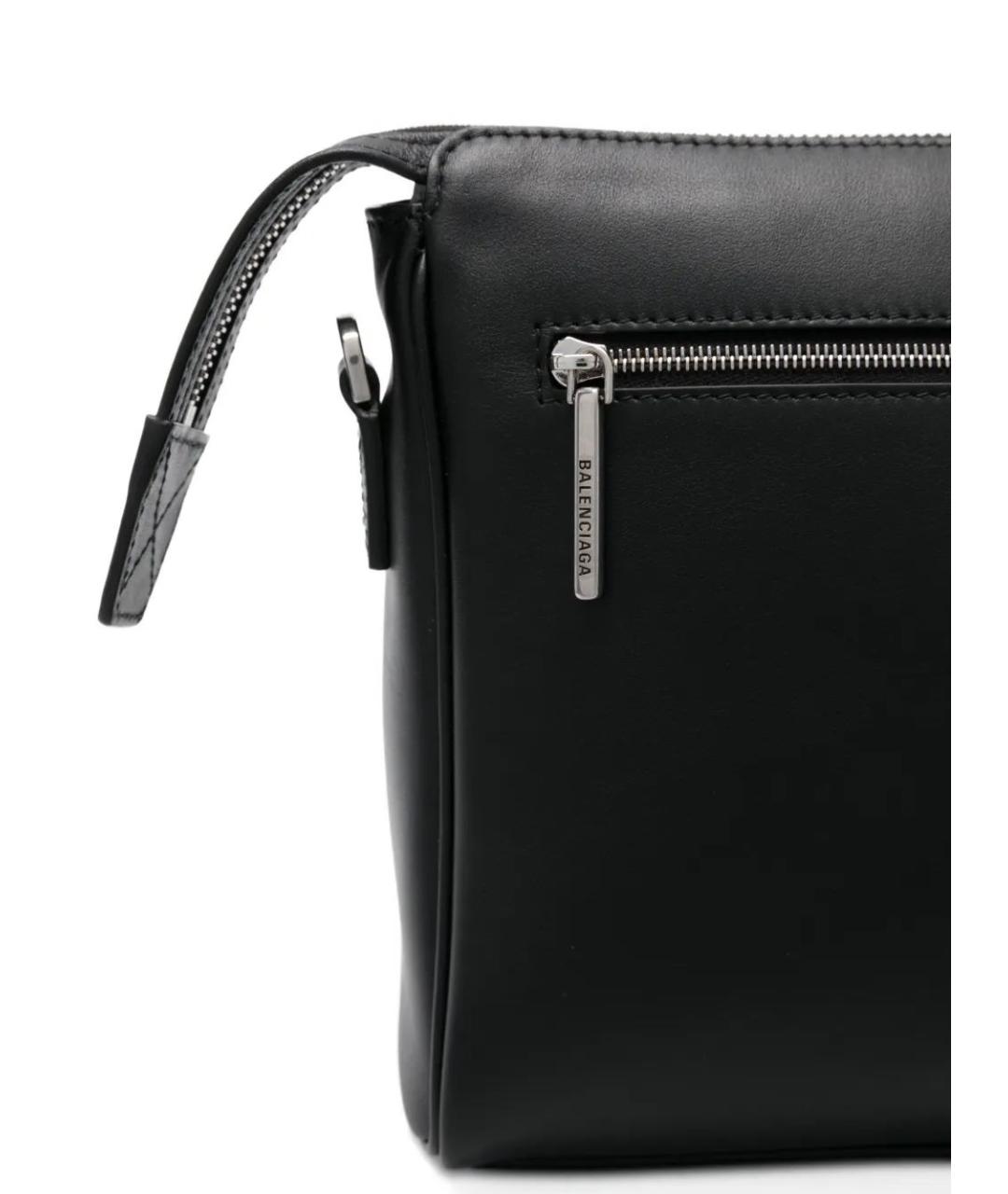 BALENCIAGA Черная кожаная сумка на плечо, фото 4