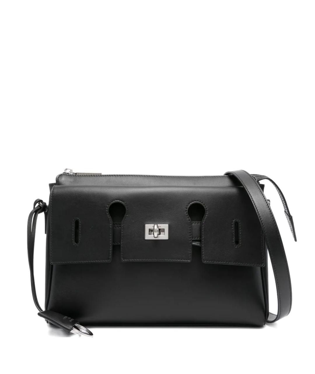 BALENCIAGA Черная кожаная сумка на плечо, фото 1