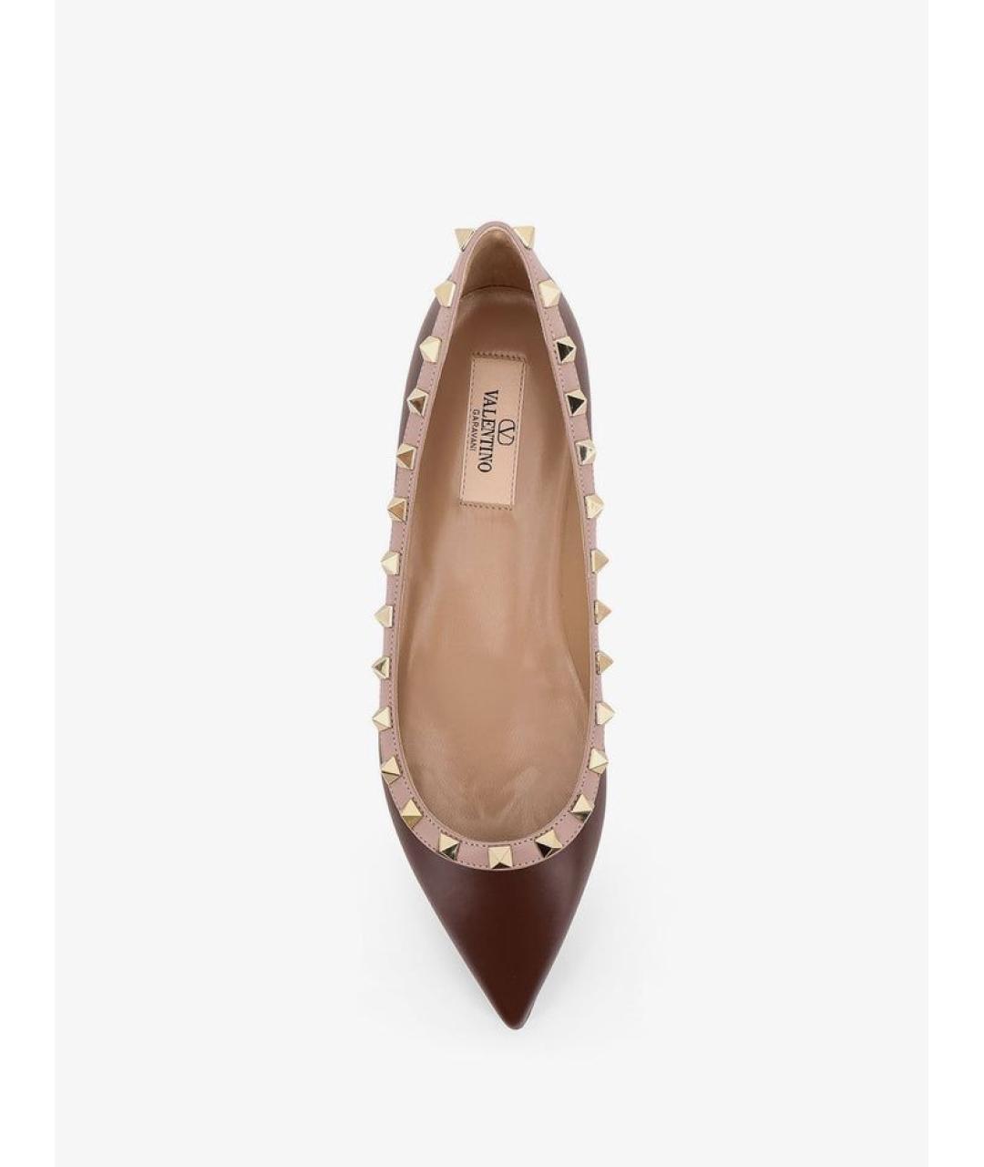 VALENTINO Коричневые кожаные балетки, фото 4