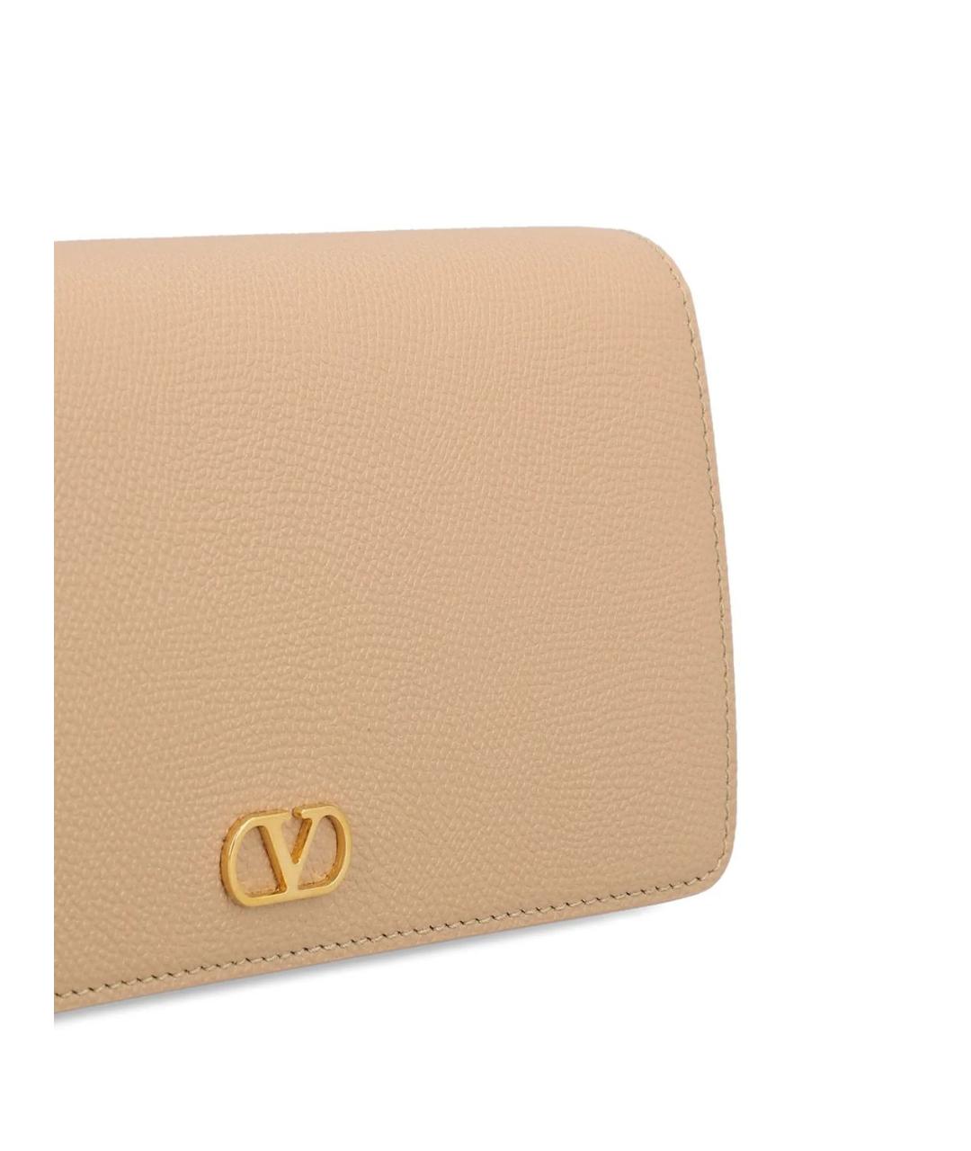 VALENTINO Бежевая кожаная сумка через плечо, фото 4