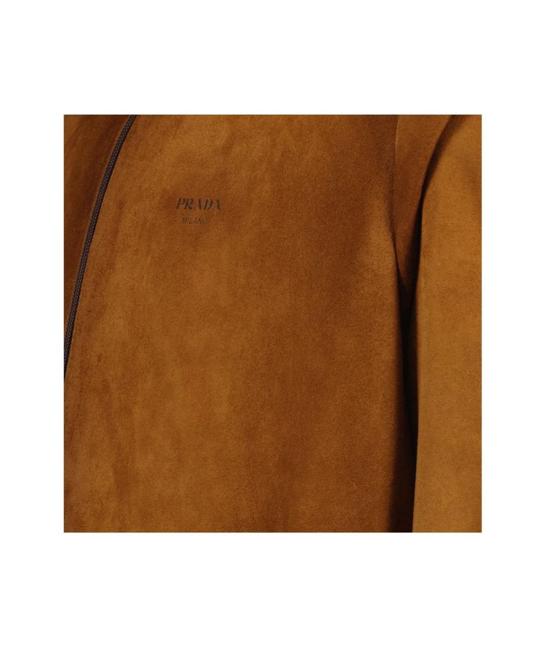 PRADA Коричневая замшевая куртка, фото 5