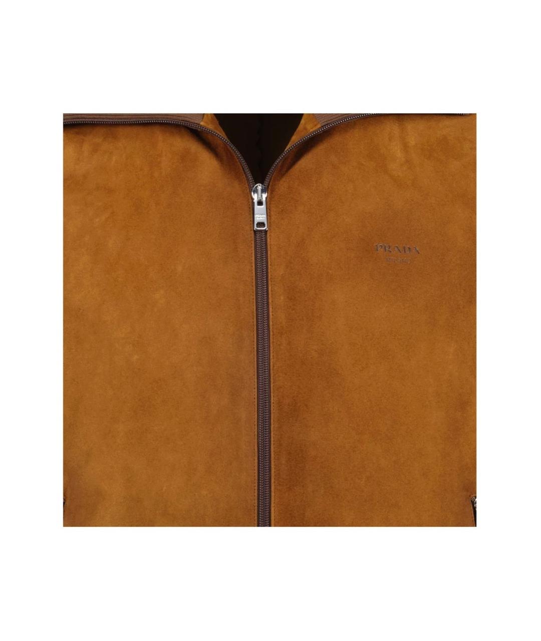 PRADA Коричневая замшевая куртка, фото 3