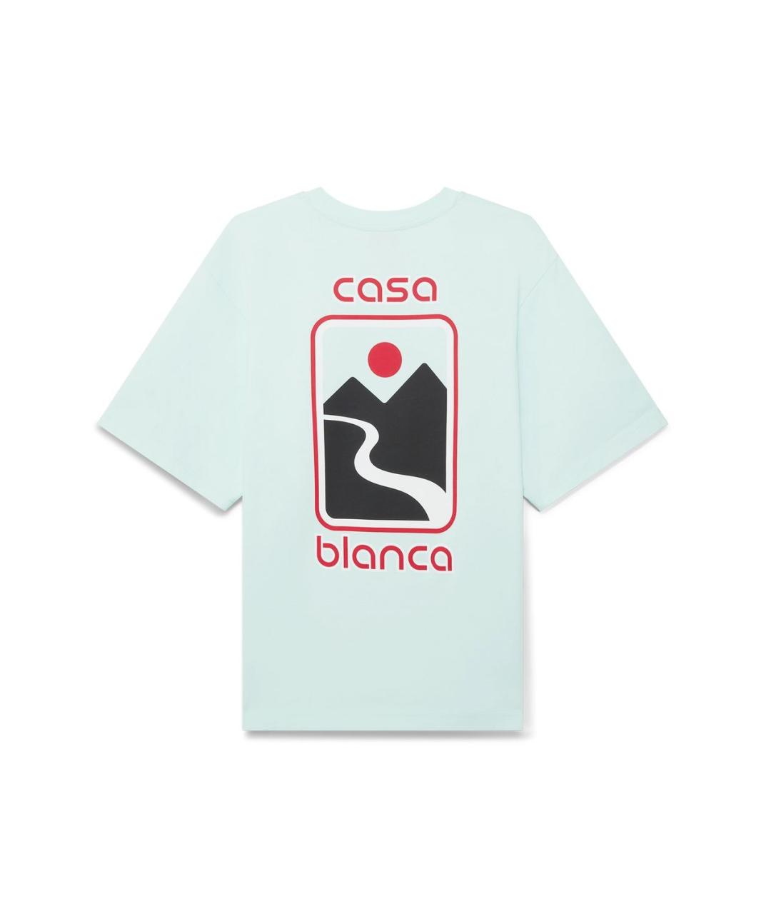 CASABLANCA Голубая хлопковая футболка, фото 1