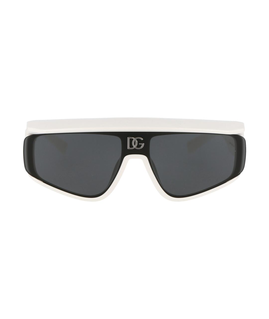 DOLCE&GABBANA Белые пластиковые солнцезащитные очки, фото 1