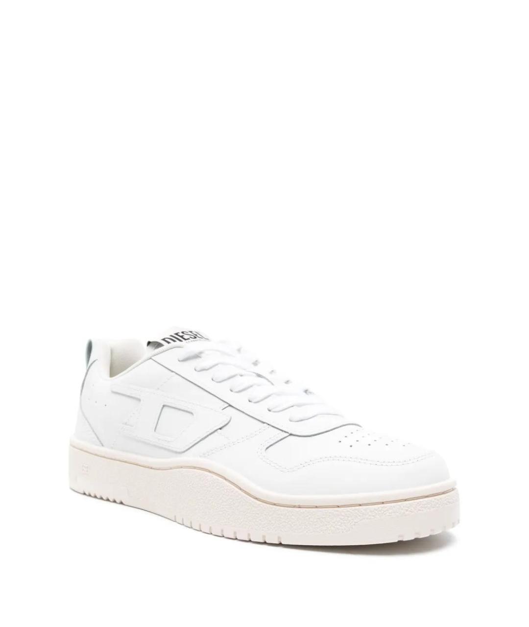 DIESEL Белые кожаные низкие кроссовки / кеды, фото 2