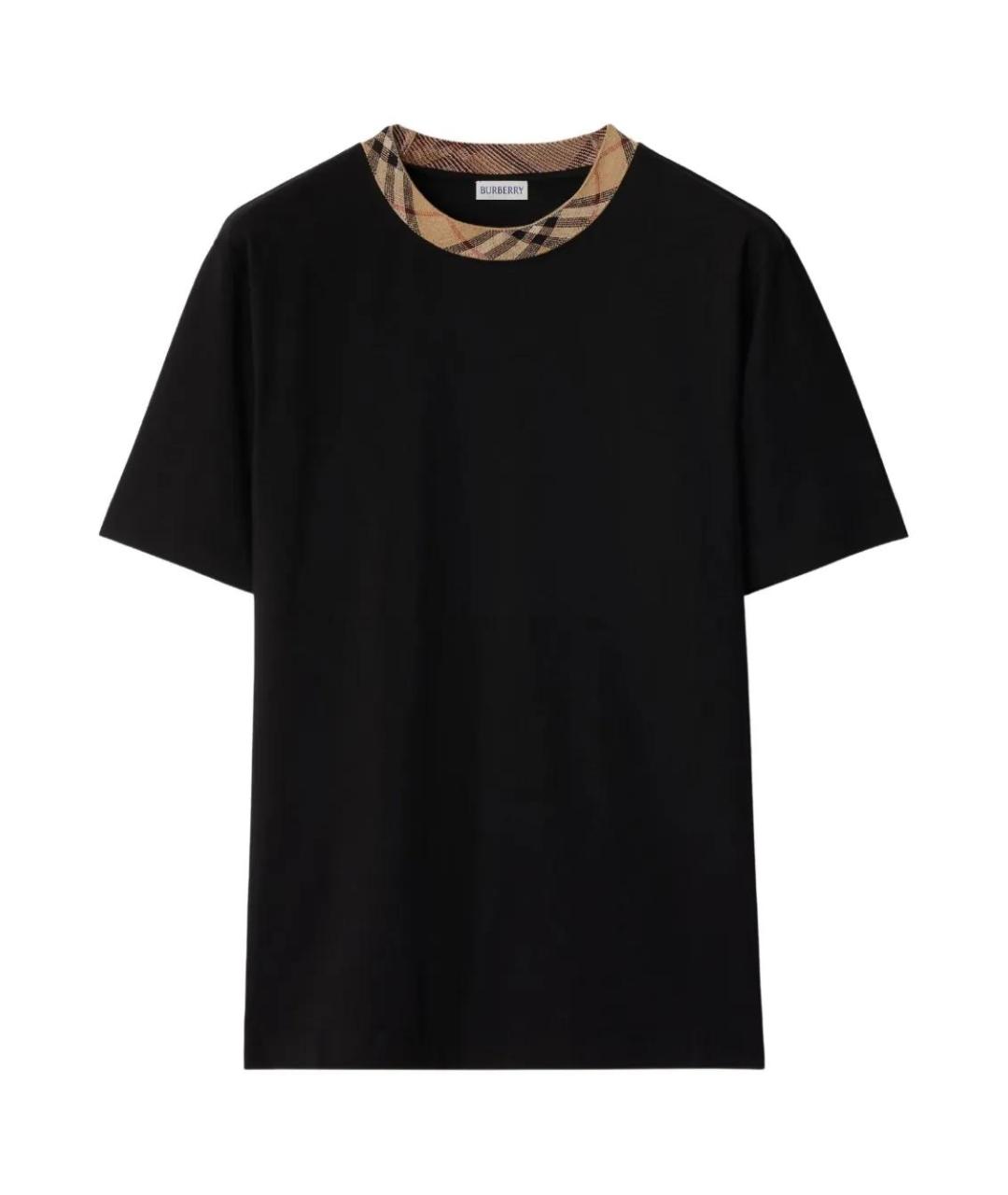 BURBERRY Черная хлопковая футболка, фото 1