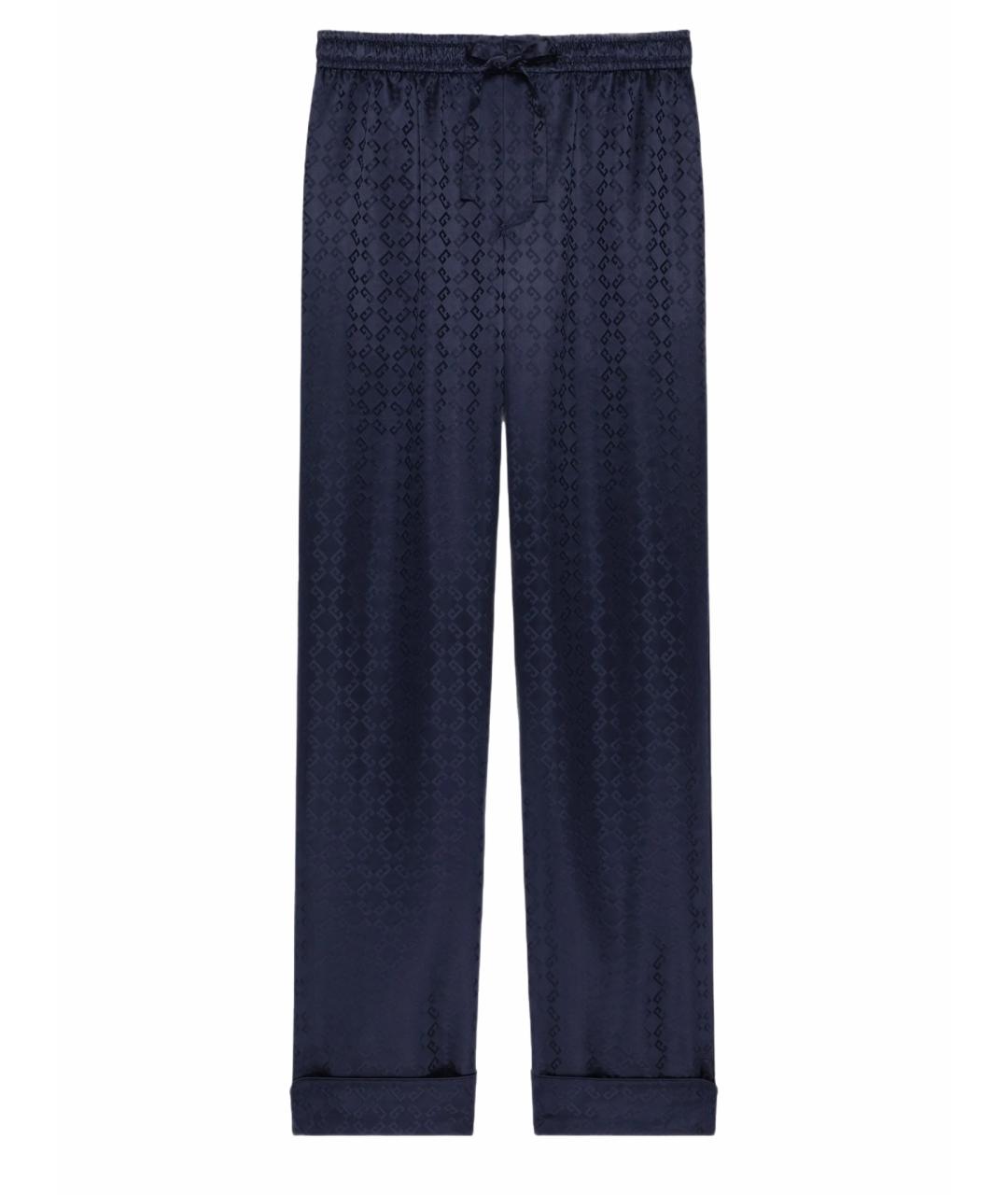 GIVENCHY Синие шелковые повседневные брюки, фото 1