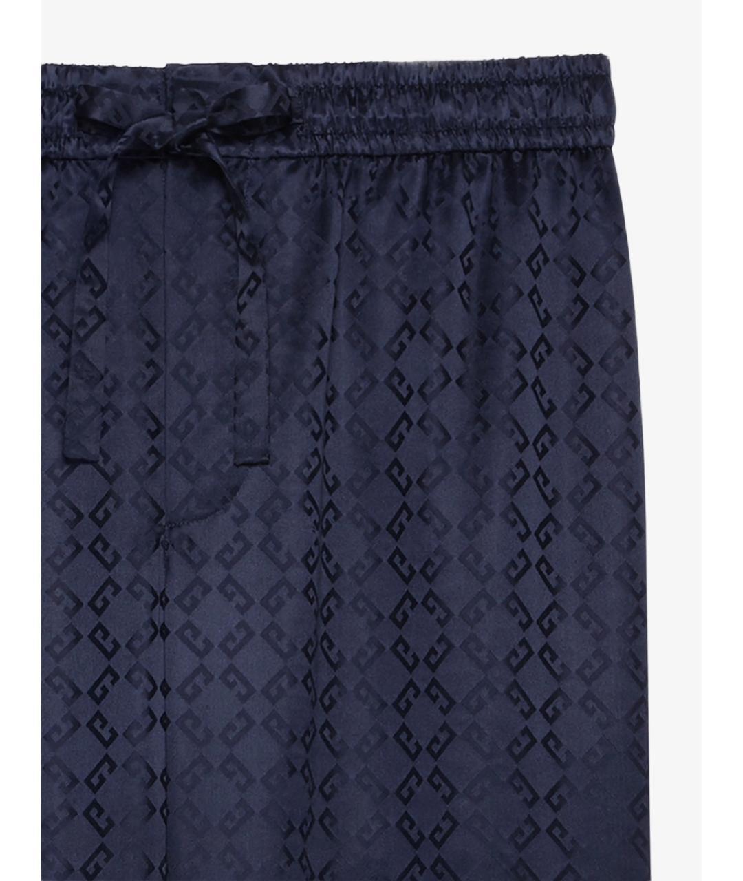 GIVENCHY Синие шелковые повседневные брюки, фото 5